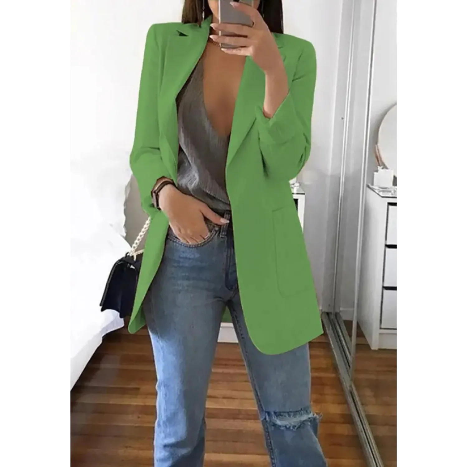 Simone | Long women's blazer - Image 8