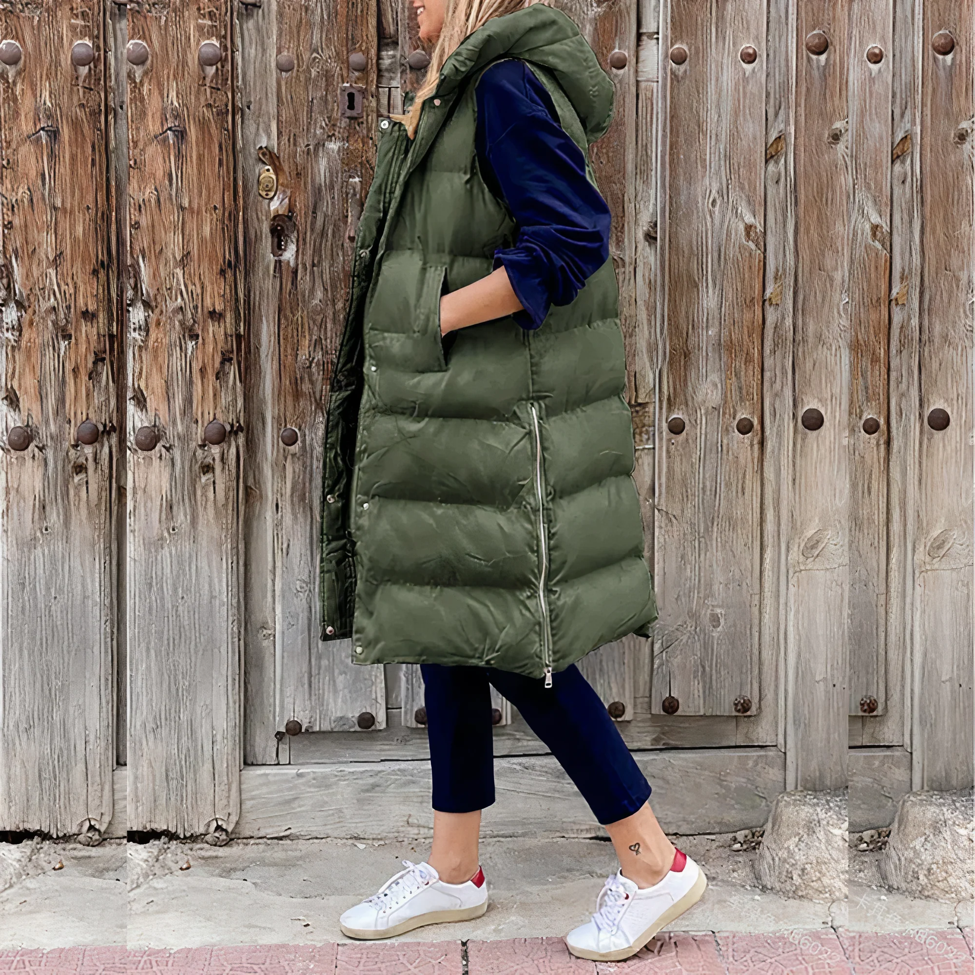 Simone | Long vest with hood