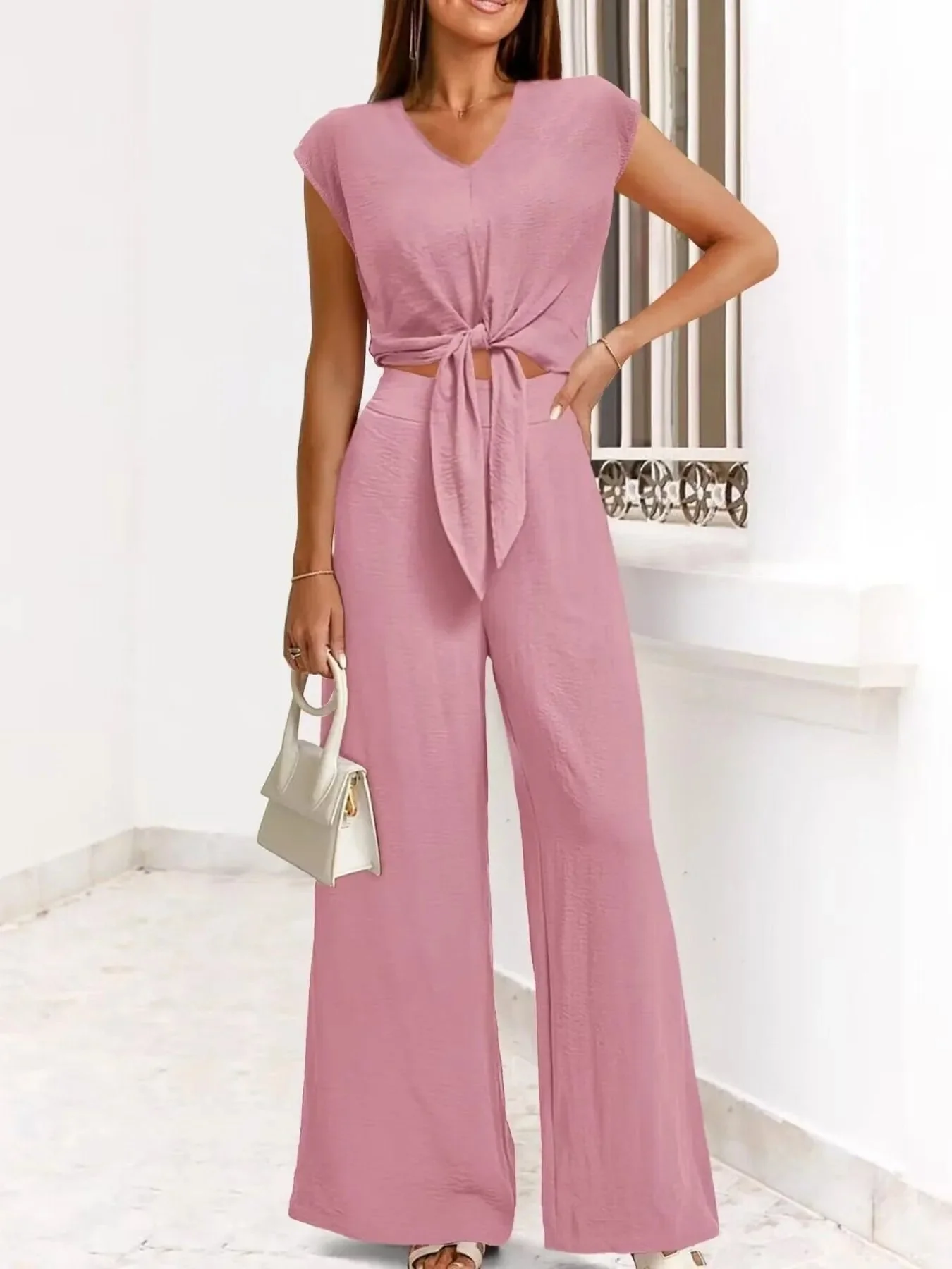 Sofia® | Elegant Top And Wide-Legged Pants Set - Image 2