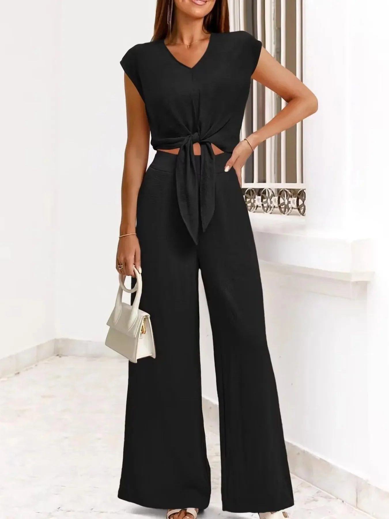 Sofia® | Elegant Top And Wide-Legged Pants Set - Image 3