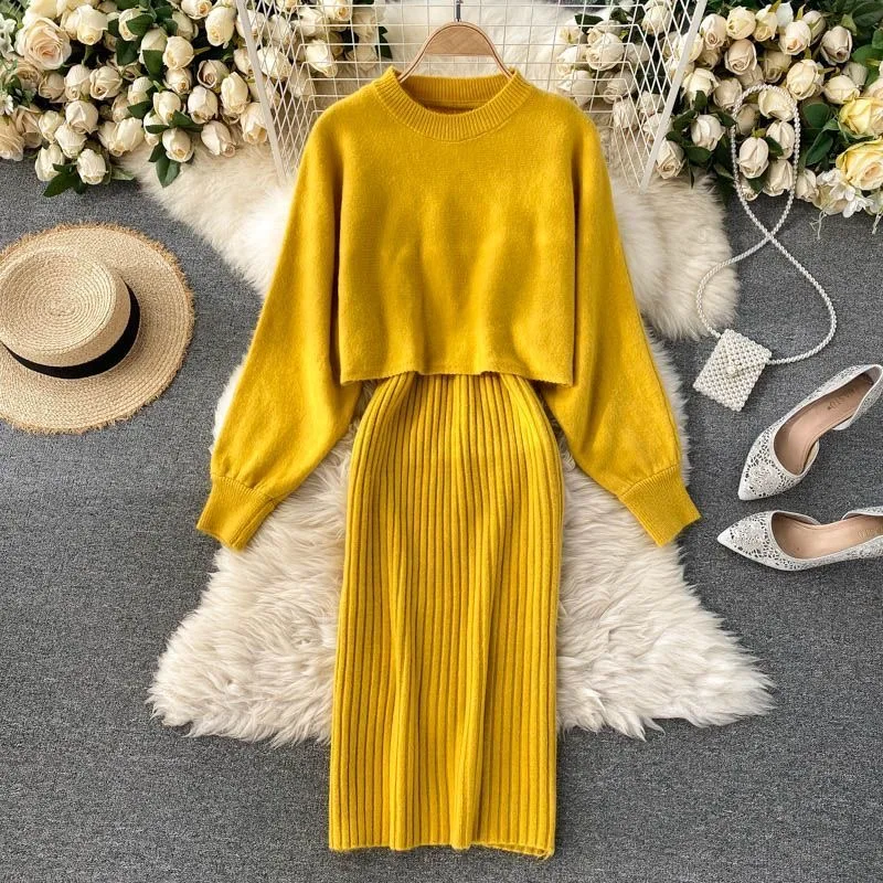 Sofia® | Knitted dress and sweater set for women - Image 4
