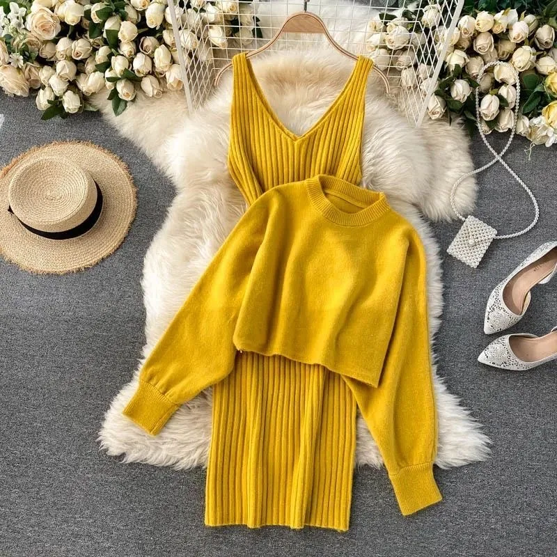 Sofia® | Knitted dress and sweater set for women - Image 5