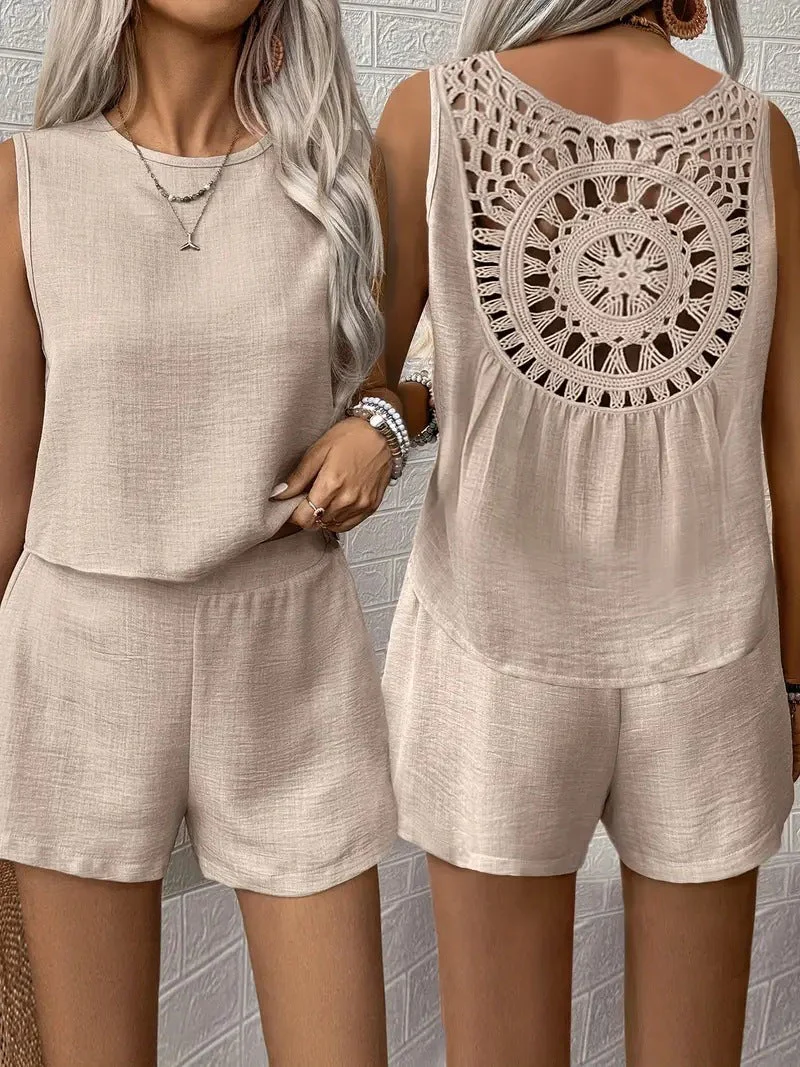 Sofía® | Women'S Sleeveless Top With Unique Crochet Pattern And Comfortable Shorts - Image 8