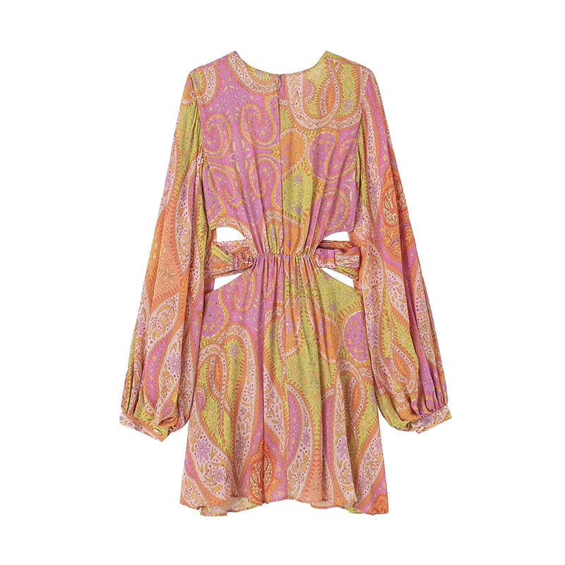 Sol® | Printed V-Neck Mini Dress - Image 3