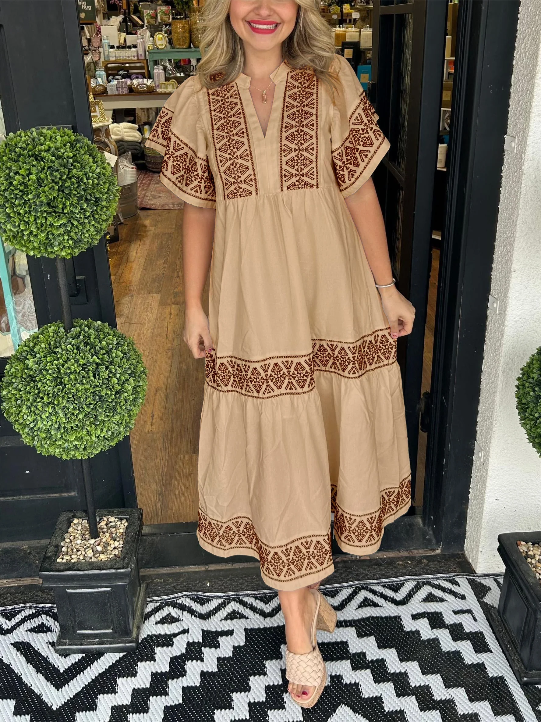 Sole® | Elegant Loose Puff Sleeve Dress - Image 3
