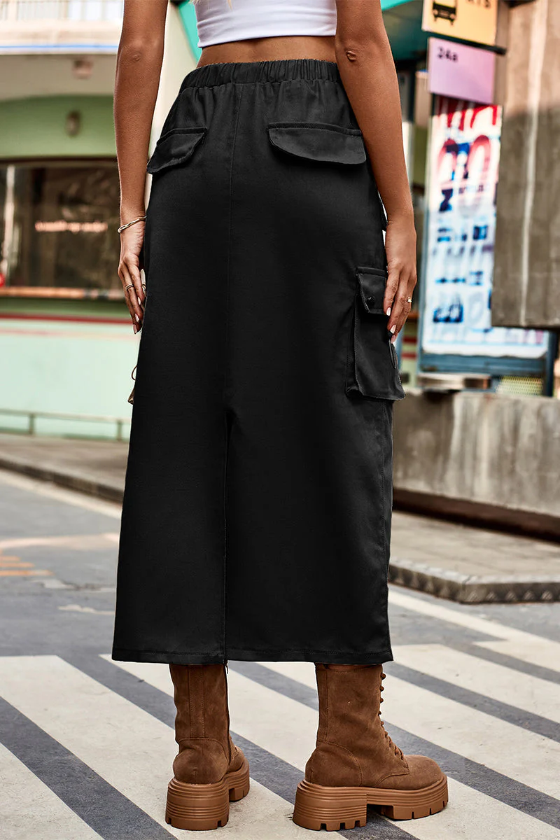 Soledad | Casual Street Solid Drawstring Bag with Type A Loose Patchwork Pants - Image 5