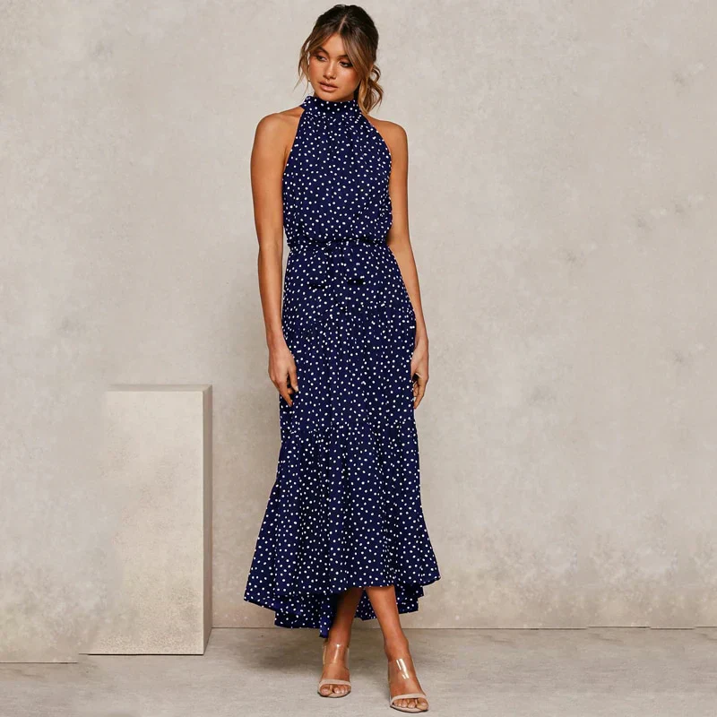 Soledad® | Lavish Dotted Halterneck Dress - Image 11