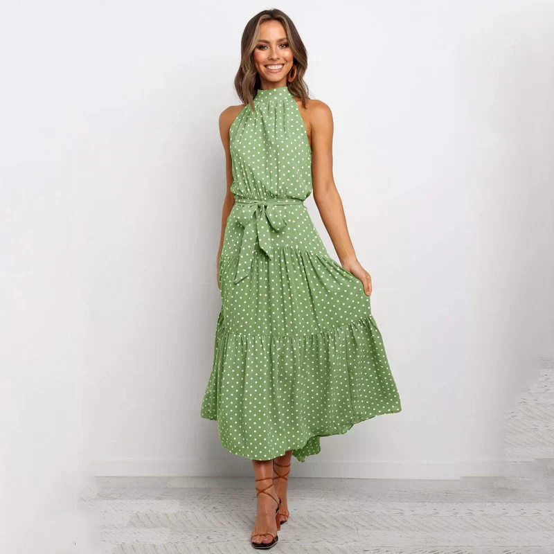 Soledad® | Lavish Dotted Halterneck Dress - Image 5