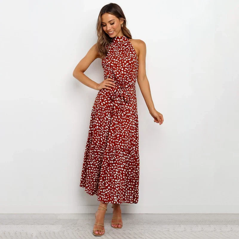 Soledad® | Lavish Dotted Halterneck Dress - Image 7