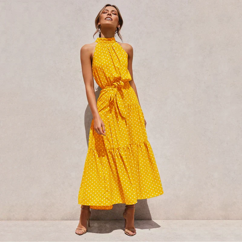 Soledad® | Lavish Dotted Halterneck Dress - Image 8