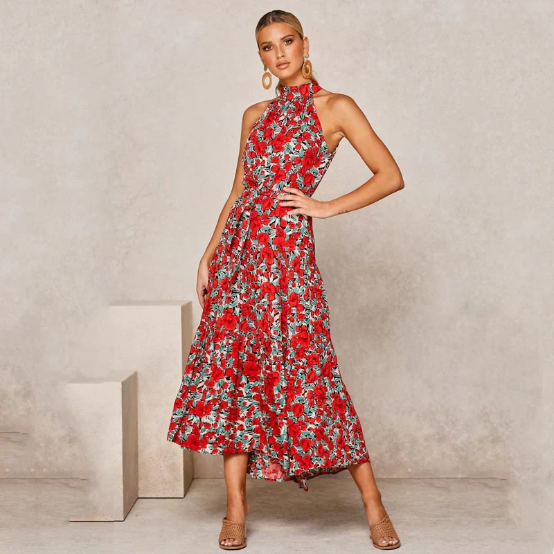 Soledad® | Lavish Dotted Halterneck Dress - Image 9