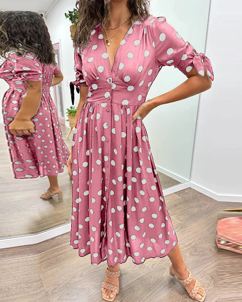 Soledad® | V-Neck Dress With Polka Dots - Image 15