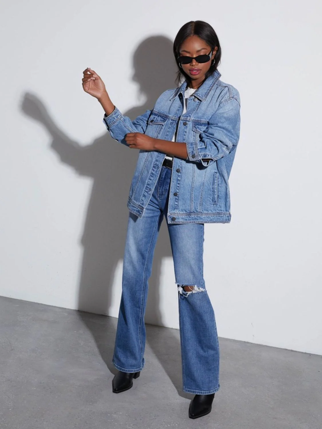 Solveig | Denim jacket with button placket and collar - Image 5