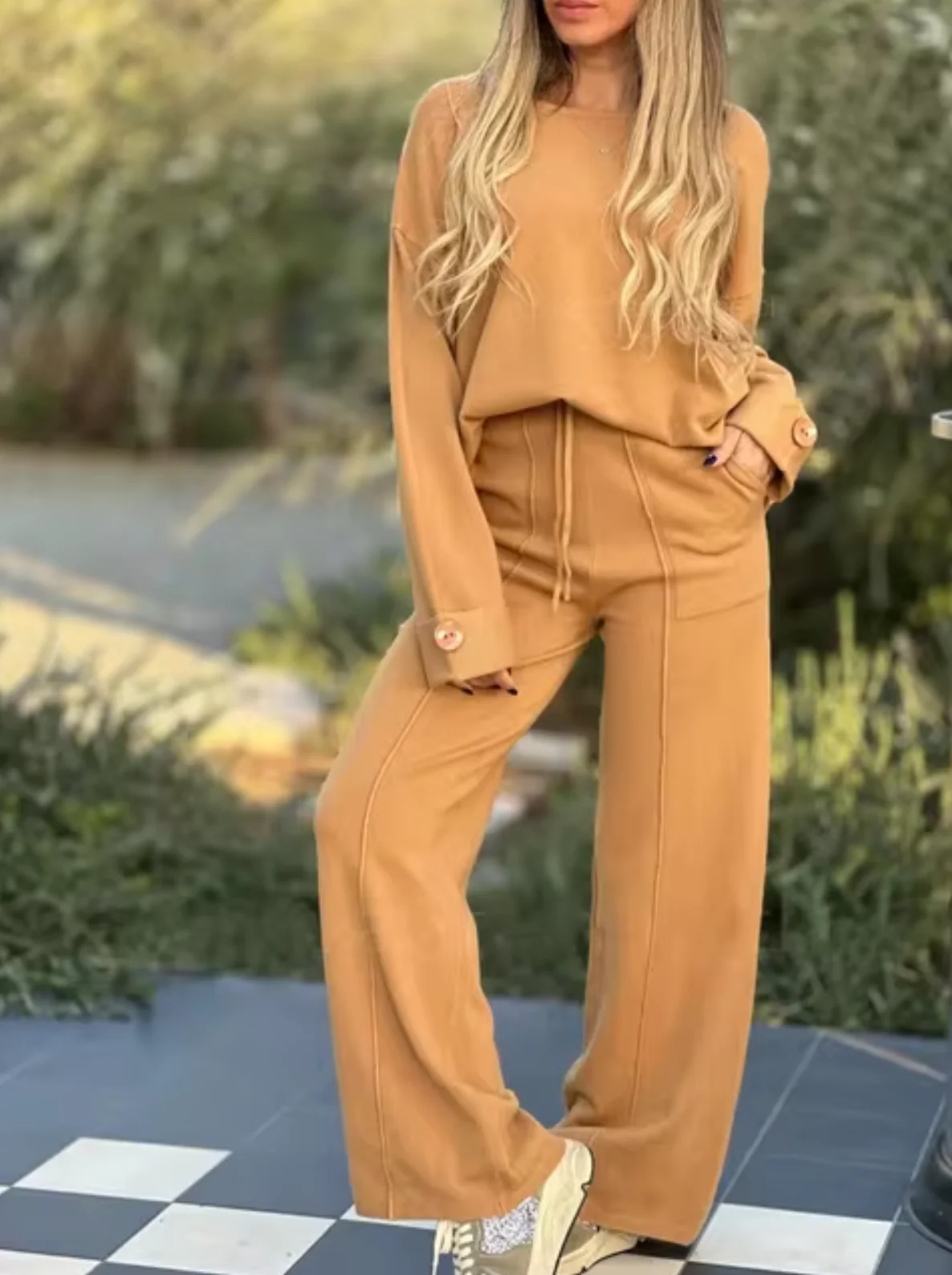 Sonia® | Long Sleeve And Wide Leg Pants Set