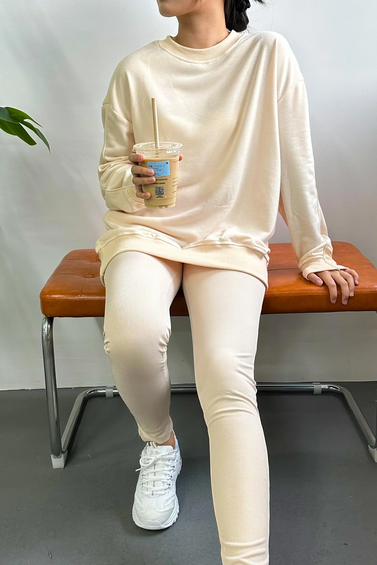 Sonia | Solid crew neck sweatshirt legging suits - Image 5