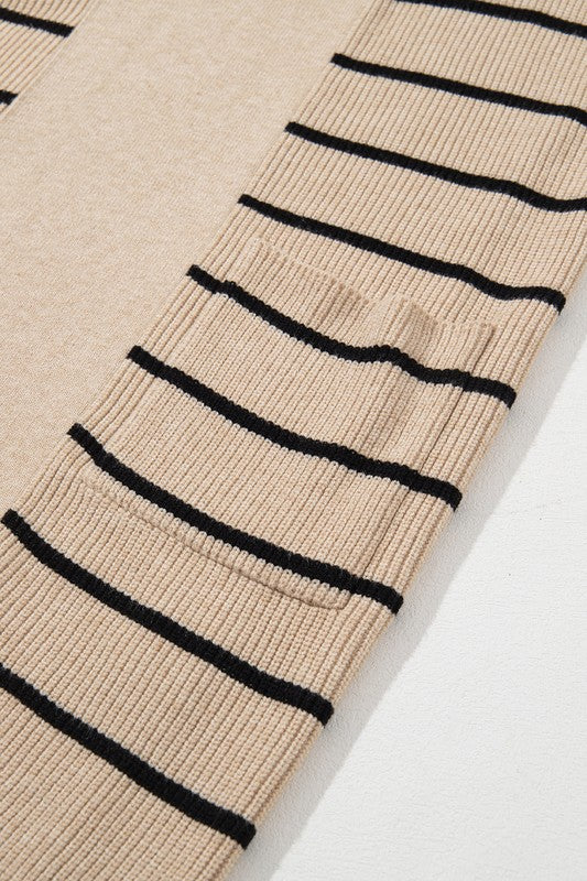 Sonia | Striped cardigan with side pockets and open front - Image 10