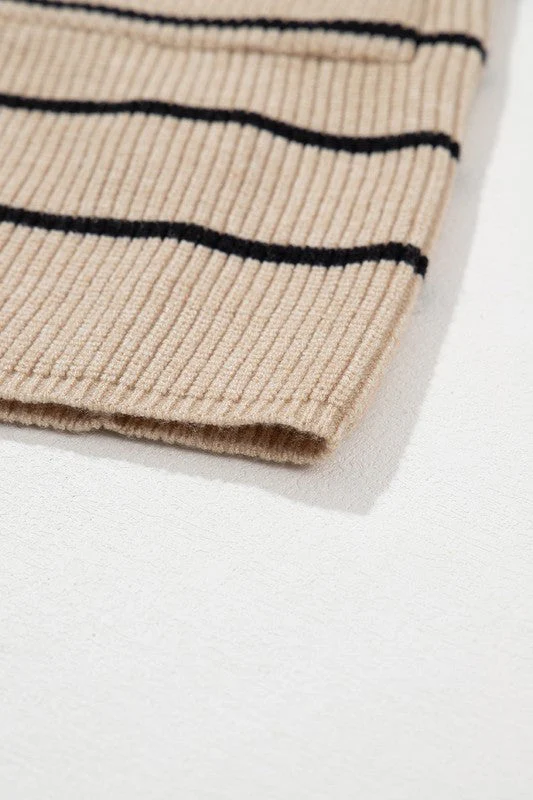 Sonia | Striped cardigan with side pockets and open front - Image 9
