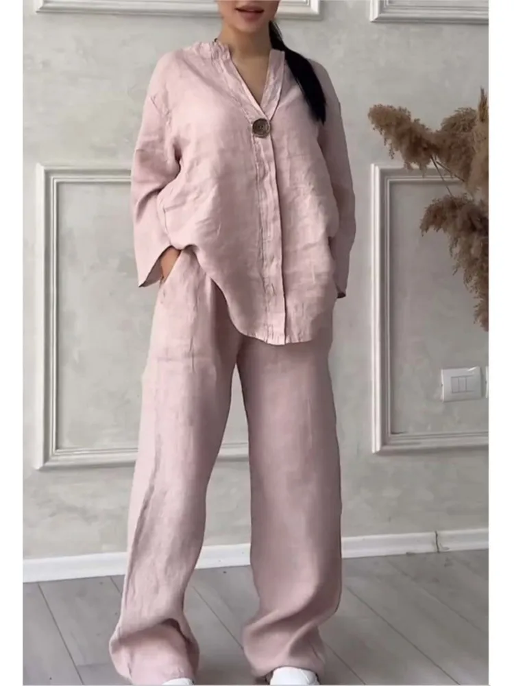 Soraya | Casual set - V-neck top and trousers