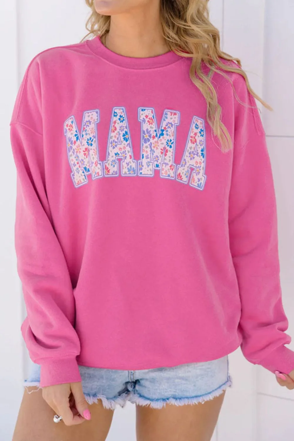 Stefania | MAMA crew neck long sleeve sweatshirt