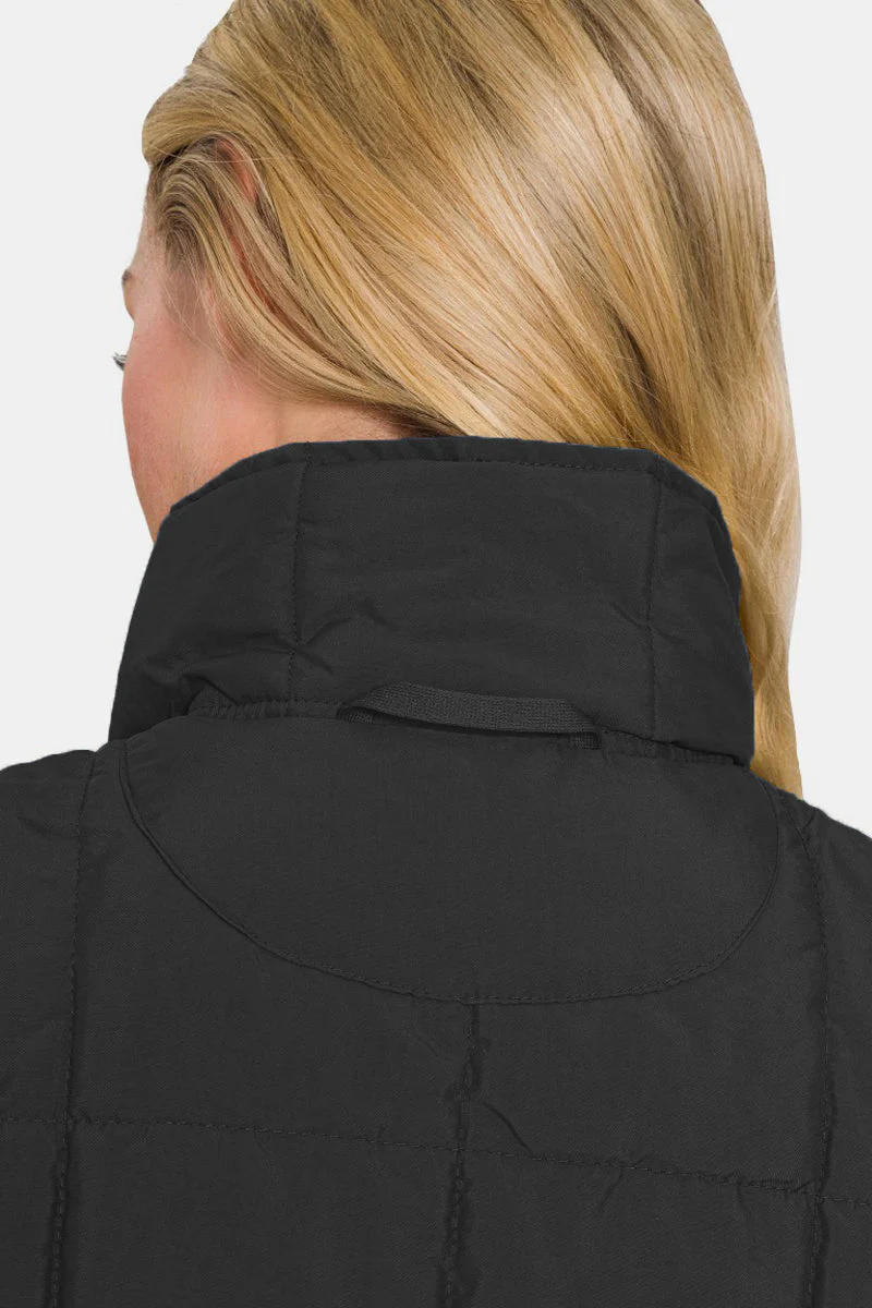 Stefanie | Cropped puffer vest with zip and pockets - Image 3