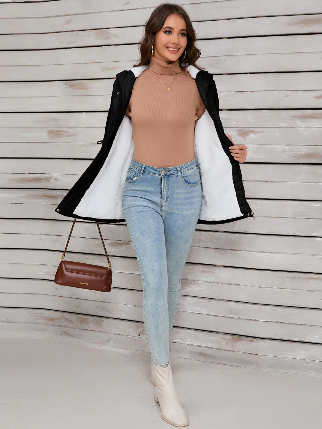 Stefanie | Hooded jacket with drawstring and long sleeves - Image 12