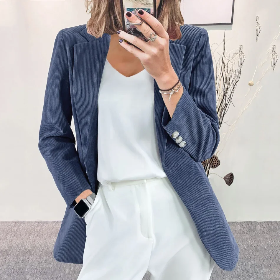 Stella | Women's corduroy cardigan-style winter jacket - Image 3