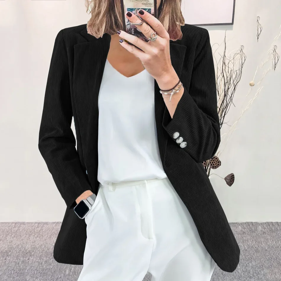 Stella | Women's corduroy cardigan-style winter jacket - Image 6