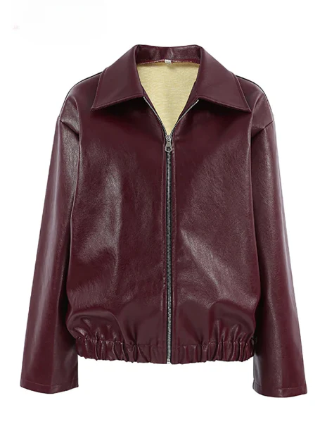 Susana | Burgundy faux leather jacket - Image 5