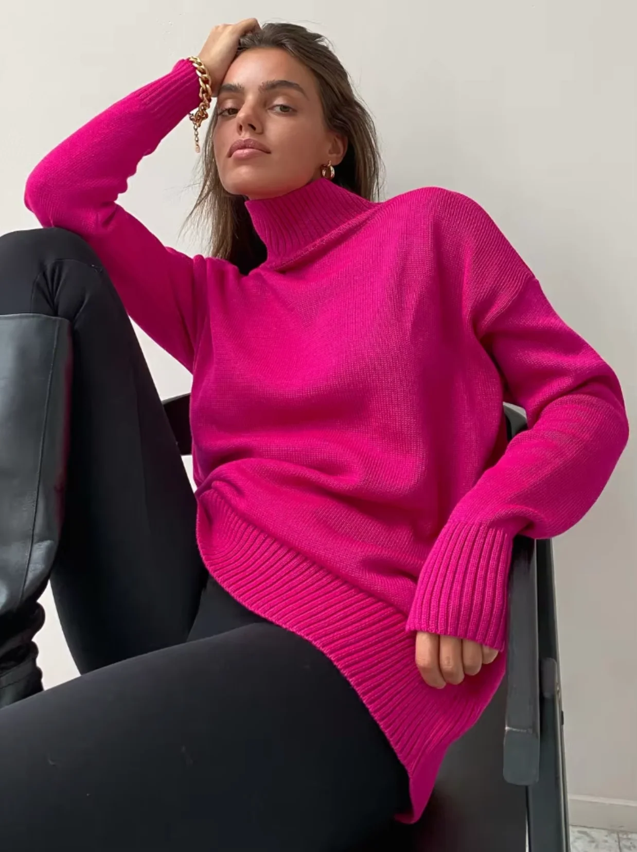 Susana | Oversized loose turtleneck sweater - Image 2
