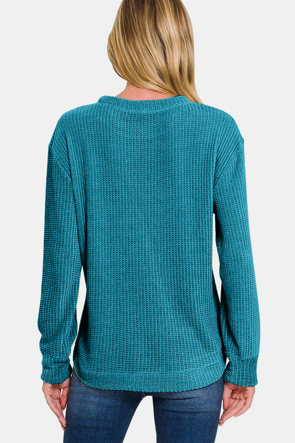 Sybille | Chenille waffle crew neck sweater - Image 2