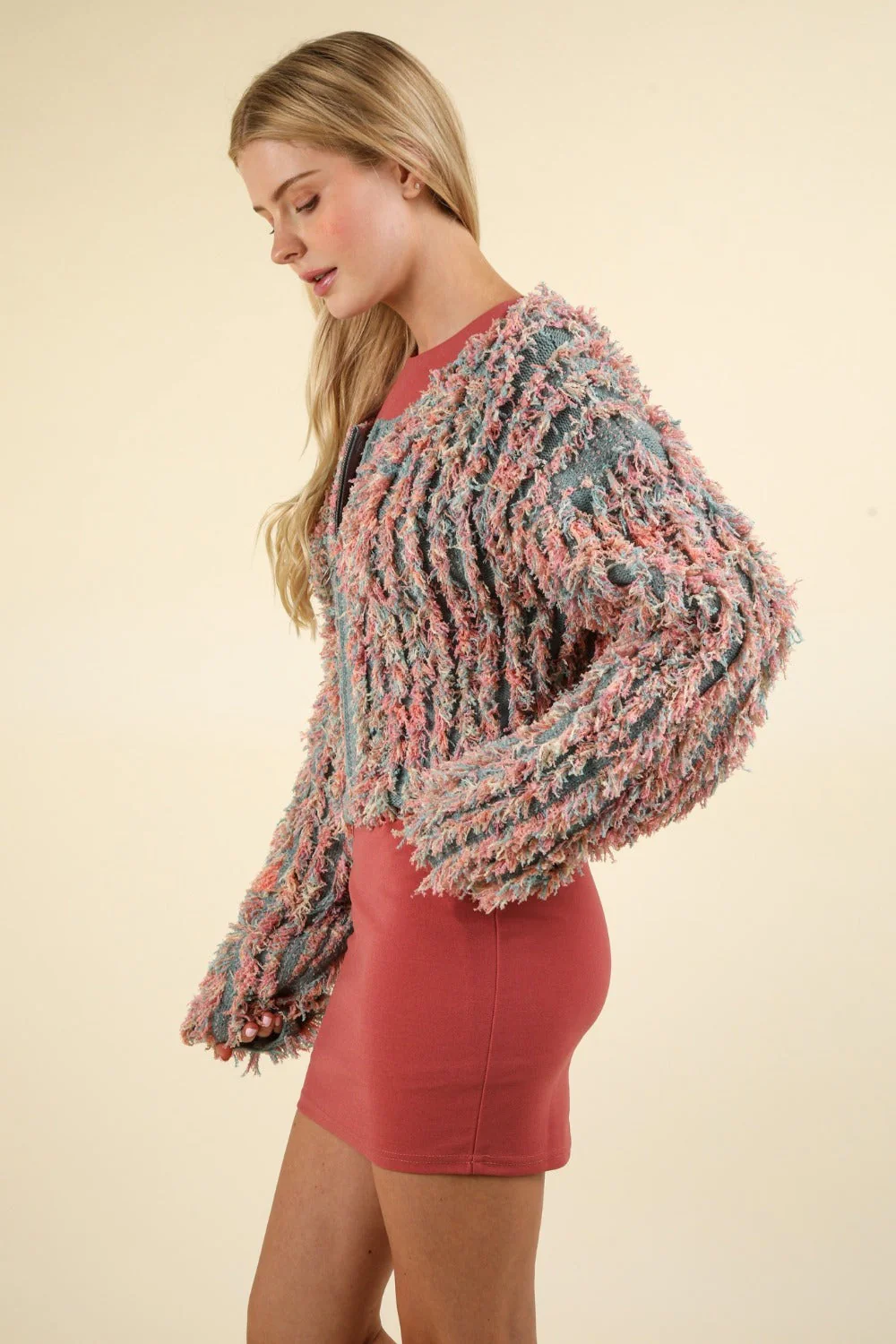 Sybille | Shaggy zip up cardigan - Image 3