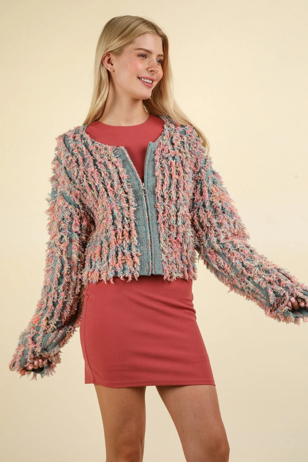 Sybille | Shaggy zip up cardigan - Image 4