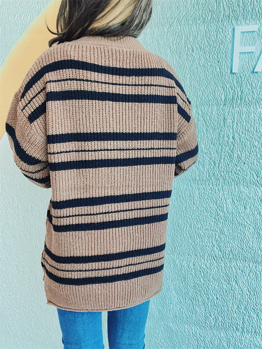 Sybille | Striped long-sleeved sweater with a crew neck - Image 3