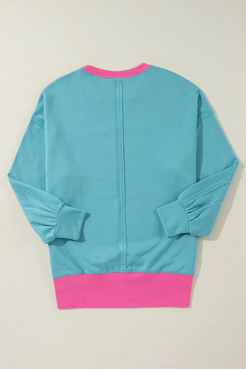 Tamara | Contrasting long-sleeved sweatshirt with a crew neck and dropped shoulders - Image 4
