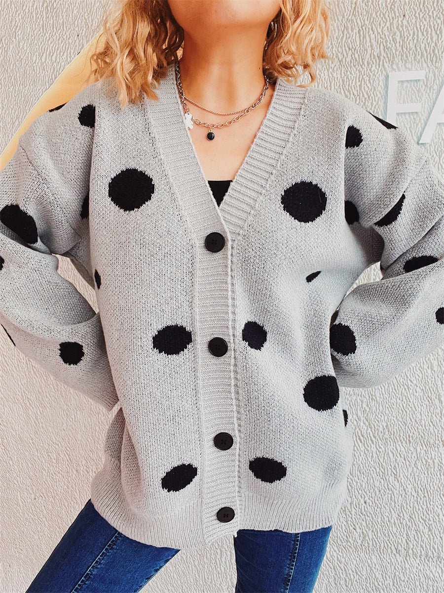 Tamara | Polka dot cardigan with buttons