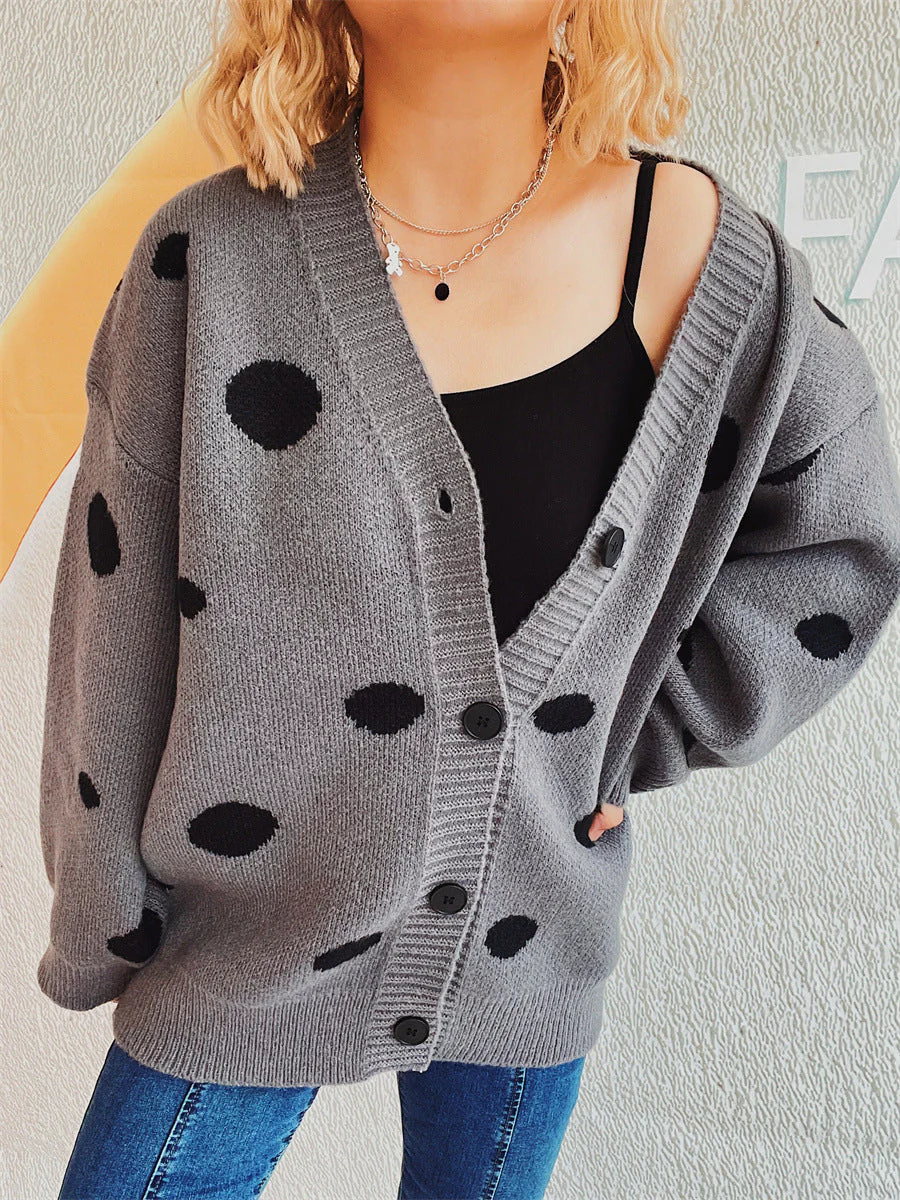 Tamara | Polka dot cardigan with buttons - Image 11