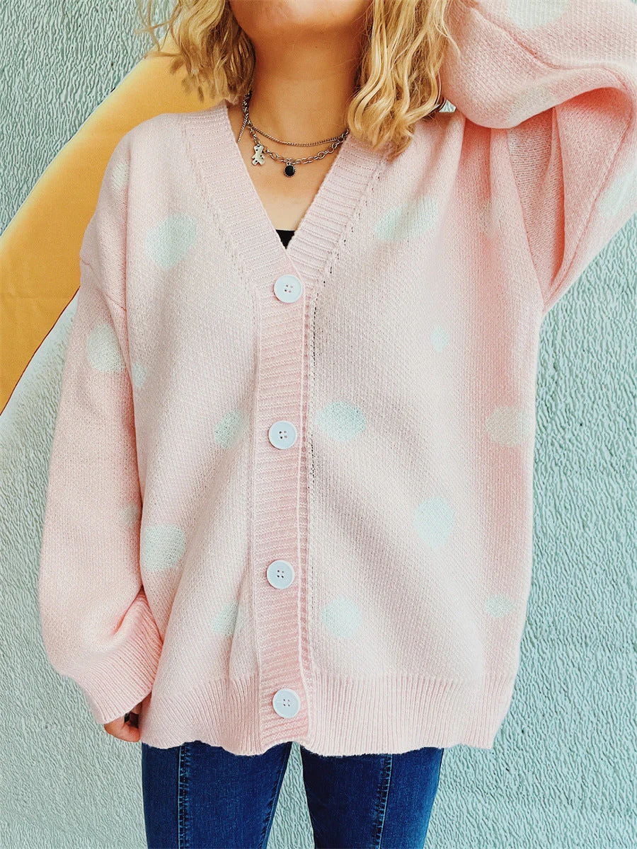 Tamara | Polka dot cardigan with buttons - Image 5