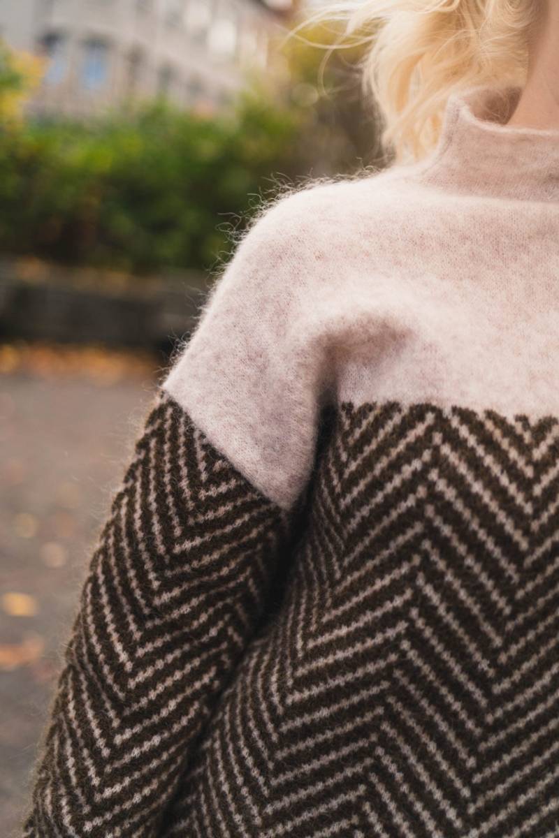 Tamara | Two-tone cotton turtleneck sweater - Image 8