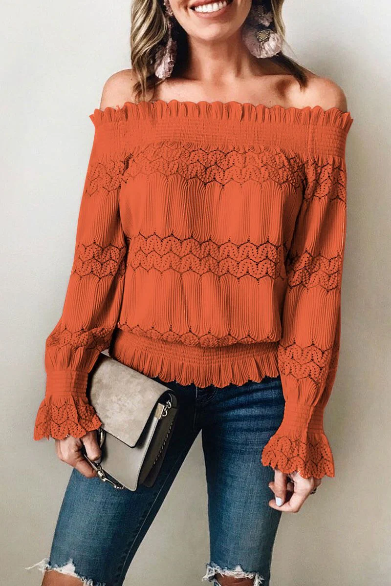 Tania® | Elegant Long-Sleeved Off-The-Shoulder Blouse