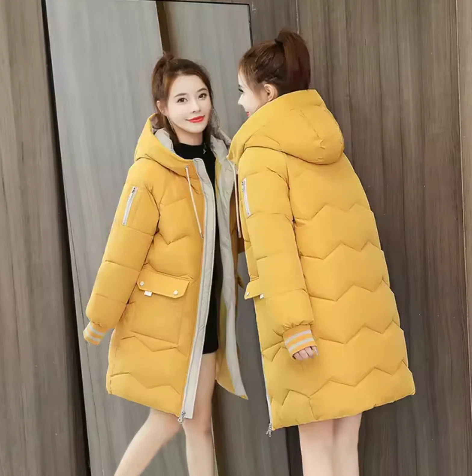 Tania | Long cotton parka coat - Image 7