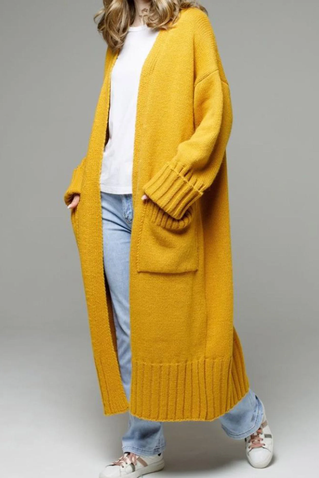 Tania | Long open front cardigan with pockets - Image 15