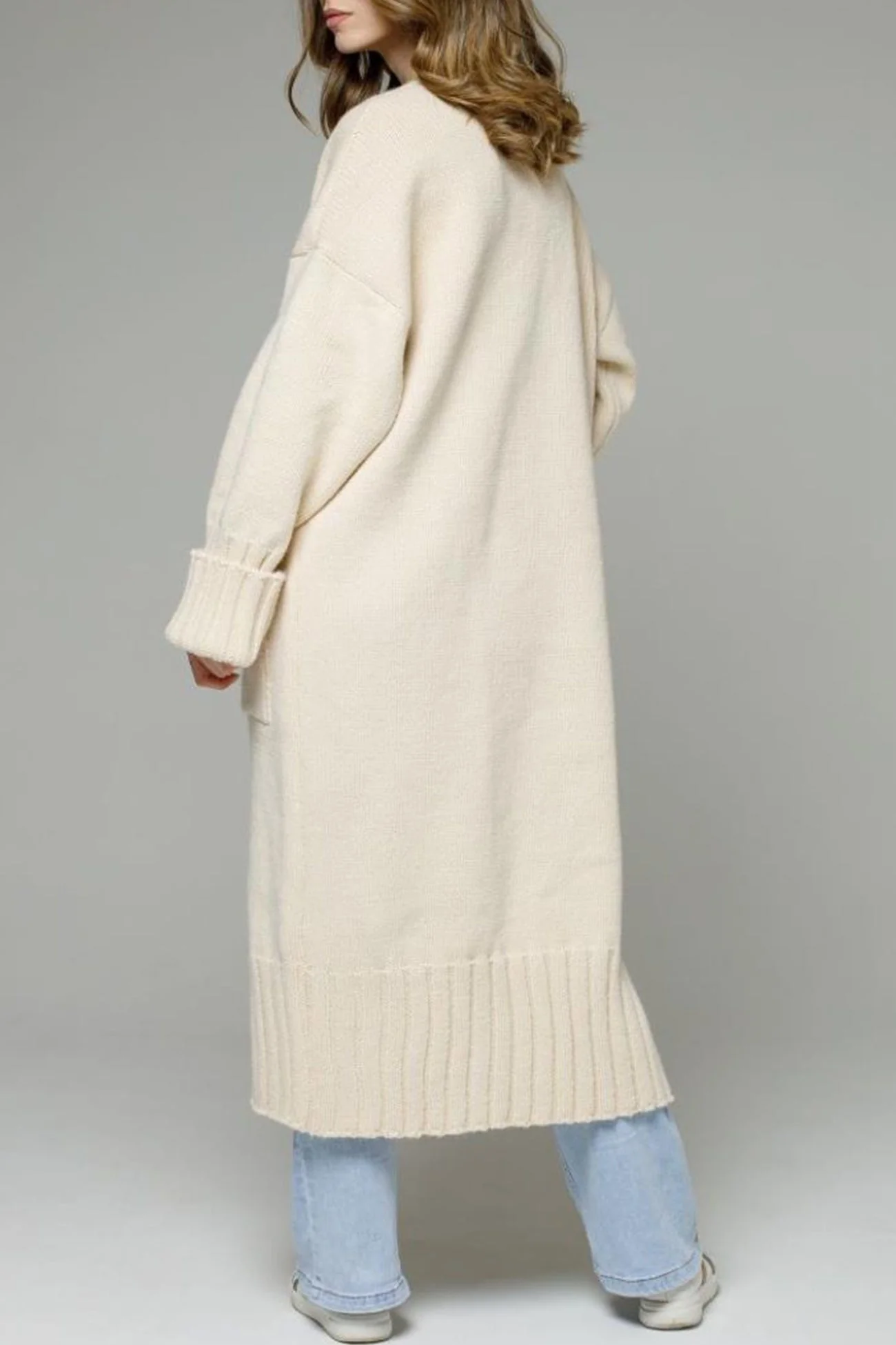 Tania | Long open front cardigan with pockets - Image 3