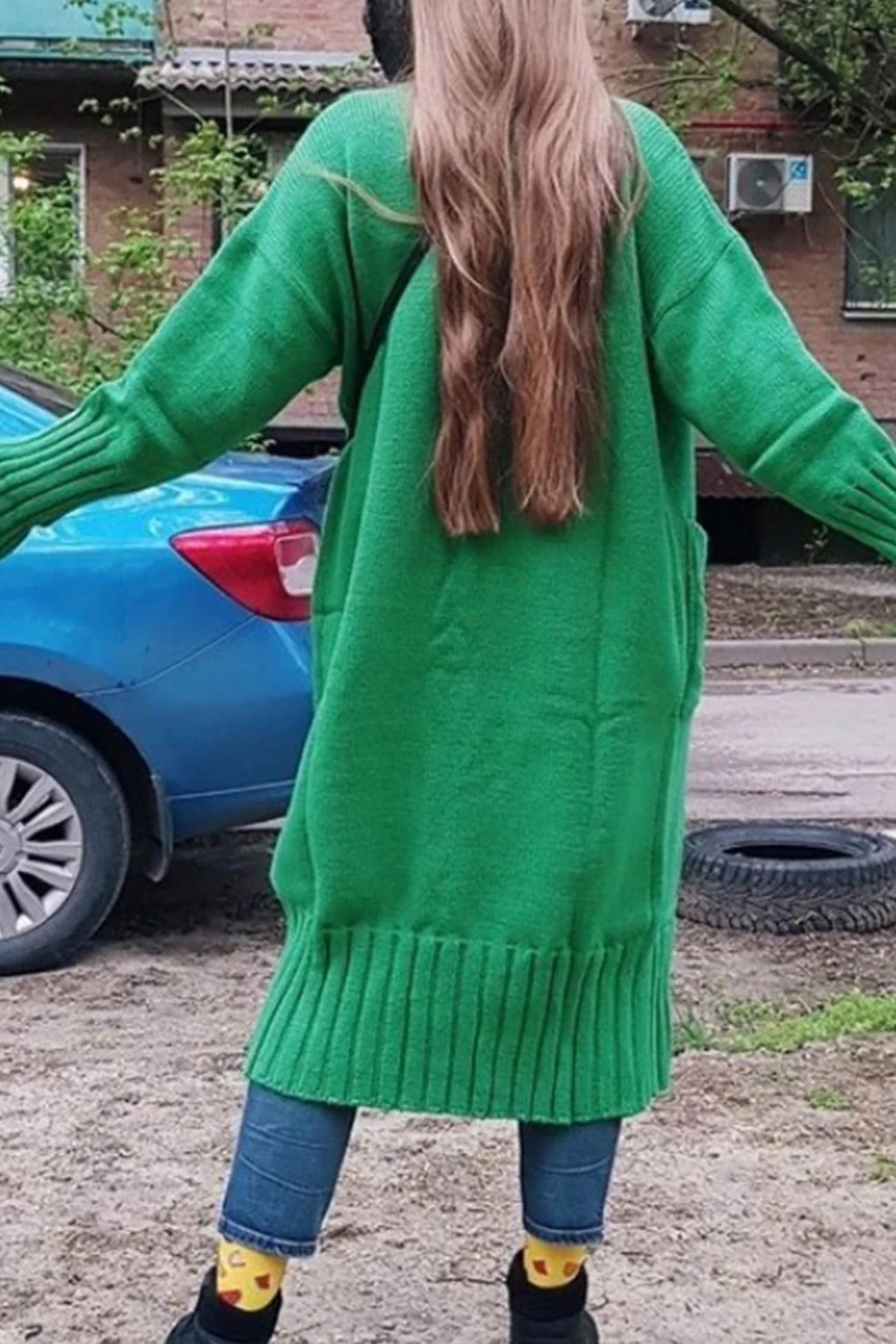 Tania | Long open front cardigan with pockets - Image 6