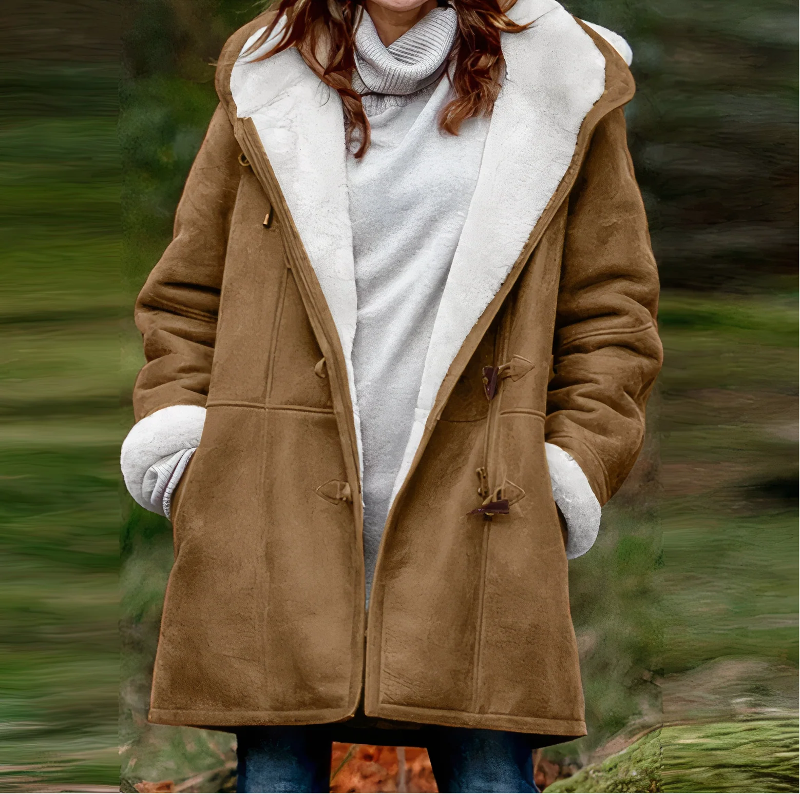 Tania | Long sleeve velvet coat - Image 2