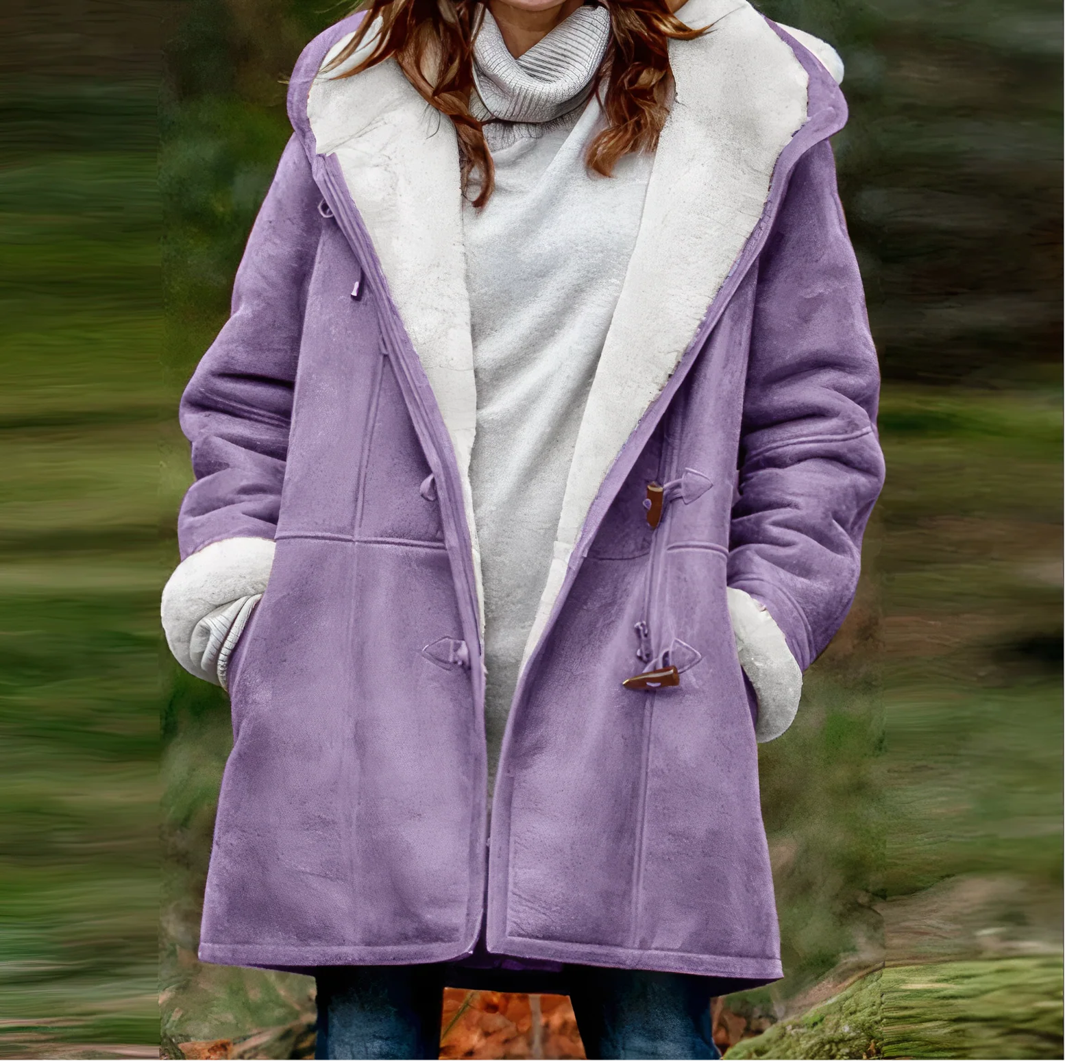 Tania | Long sleeve velvet coat - Image 3