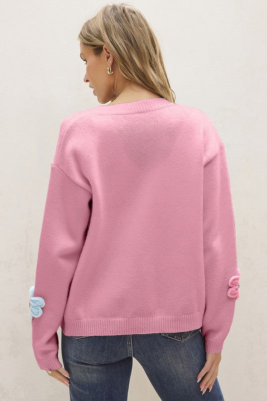 Tatiana | Cute cardigan with floral pattern and buttons - Image 8