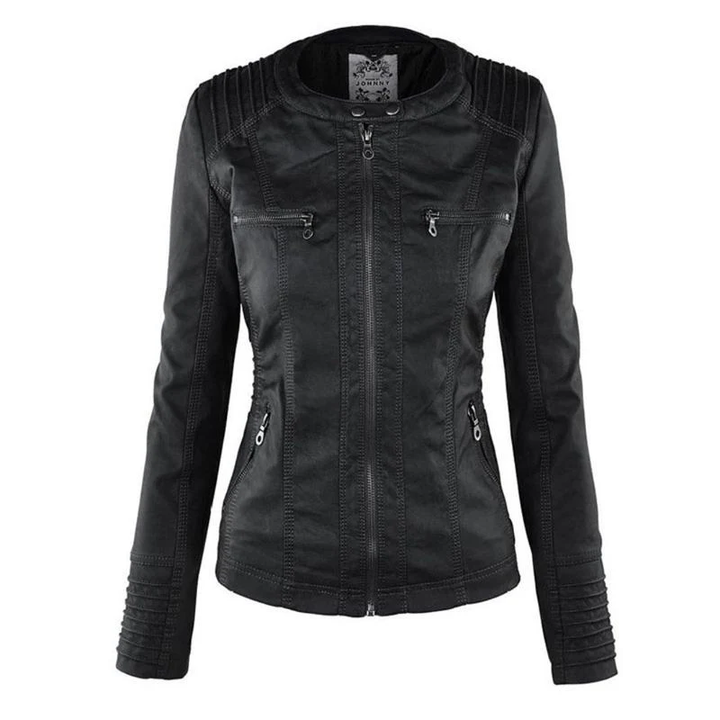 Tatiana | Leather jacket with hood - Image 10