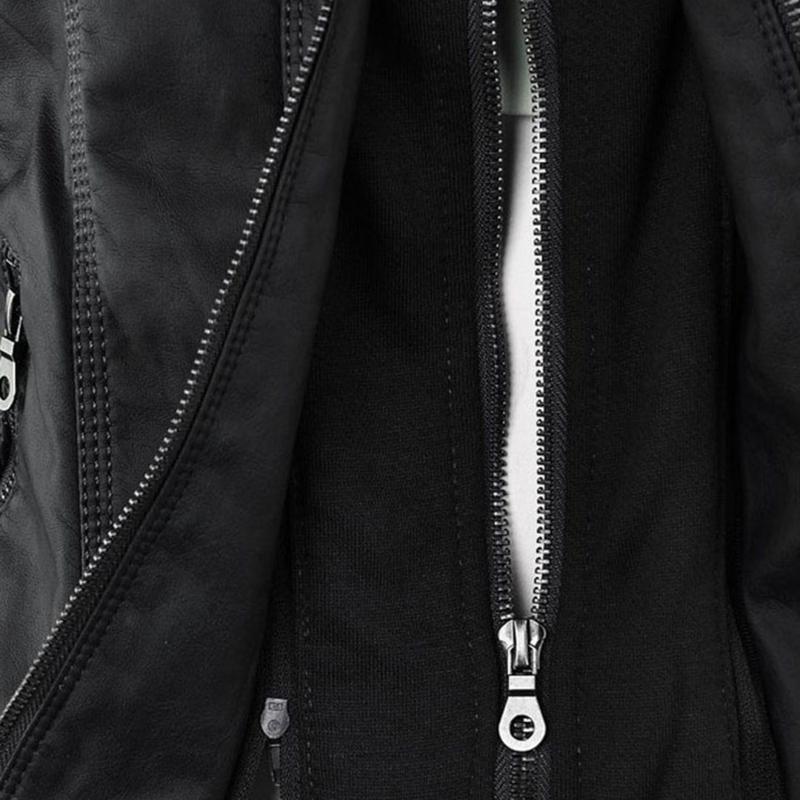 Tatiana | Leather jacket with hood - Image 15