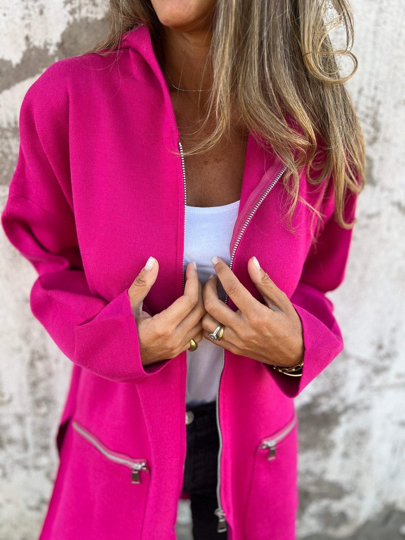 Tatiana | Long sleeve cardigan with zip fastening - Image 4