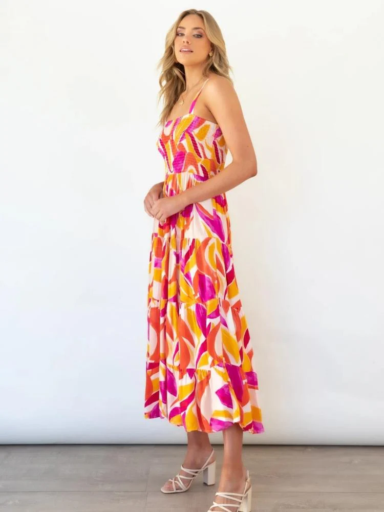 Tatiana® | Printed Tiered Maxi Summer Dress With Ruched Bodice - Image 2